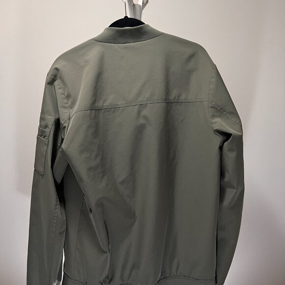 American Tall Men's Bomber Jacket Olive Green Full Zip Stretch M Tall - Picture 3 of 7